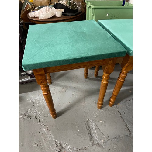 191 - 2 Pine Card/Gaming Tables With Green Baze