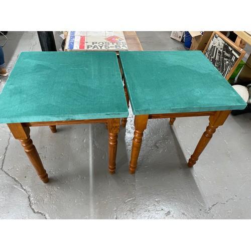 191 - 2 Pine Card/Gaming Tables With Green Baze