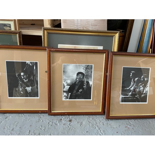 258 - Trio Of Black & White Photographs Musicians