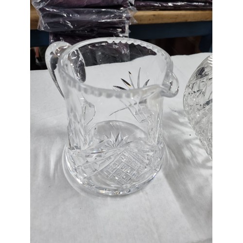 110 - Cut glass bowl and jug