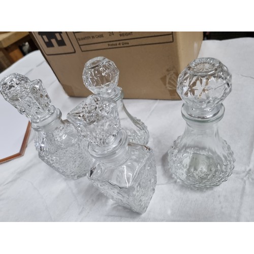 145 - 2 x Boxes of 24 decorative decanters