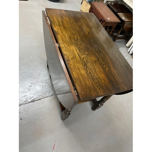 169 - Antique Oak Drop Leaf Dining Table