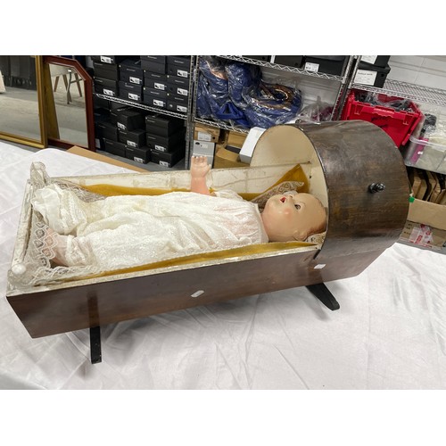 30 - Vintage Cradle With Doll
