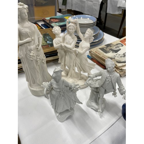 36 - 4 x Plaster Cast Figurines