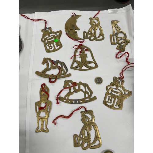 43 - Selection Of Brass Christmas Decorations