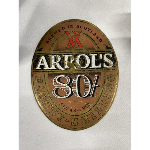 45 - Vintage Arrols 80 Shillings Pump Sign