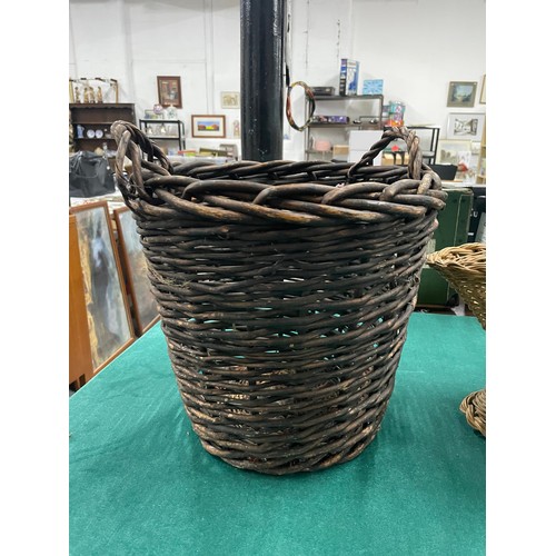 81 - 2 x Vintage Cane Baskets