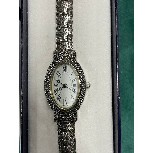 134 - White Metal Ladies Cocktail watch