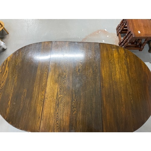 214 - Antique Oak Drop Leaf Dining Table