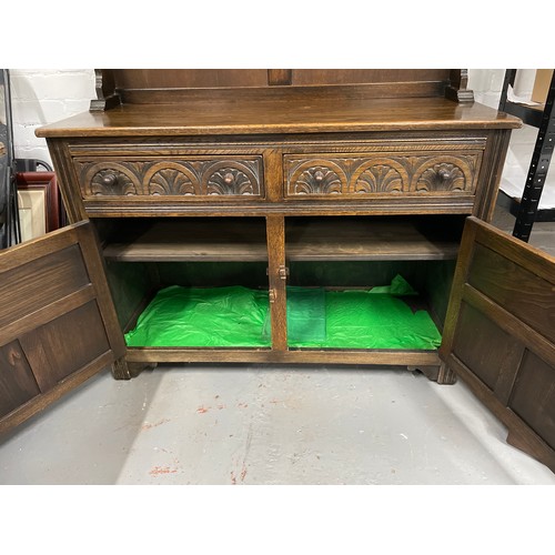 216 - Stunning Hand carved 2 Pc Oak Welsh Dresser, 1.9 x 1.2 x 48cm