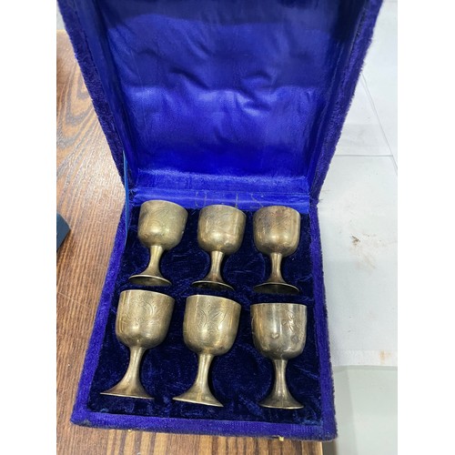 245 - Silver Plated Goblets In case