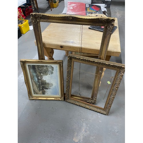 285 - 3 x Ornate Plaster Gilt Picture Frames