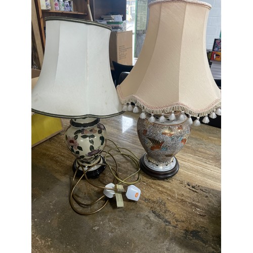 296 - 2 x Hand Painted Lamps