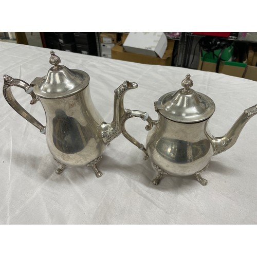 70 - 2x Early 20th Cent Silver Plated Tea Pots