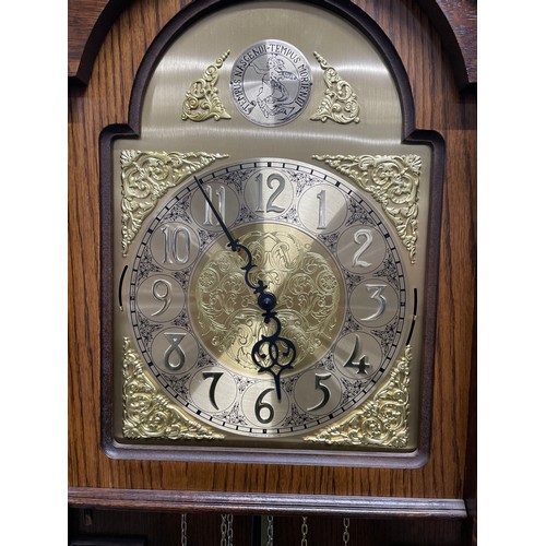 102 - Belgian Oak Interclock Grandfather Clock, With Paperwork.
7