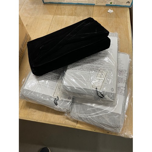 338 - 8 x Brand New Black Velvet Clutch Bags