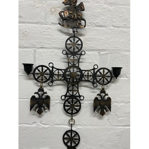 3 - Religious Byzantium Cross Shaped Candle Holder