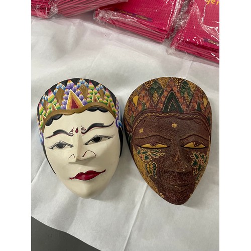 21 - 2 x Indonesian Wooden Wall Masks