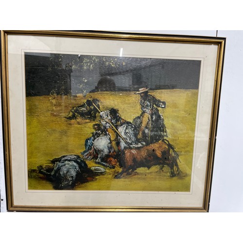 37 - Large Spanish Bull Fighting Scene Print (70x90)