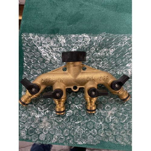 60 - 4 Way Brass Garden Hose Splitter