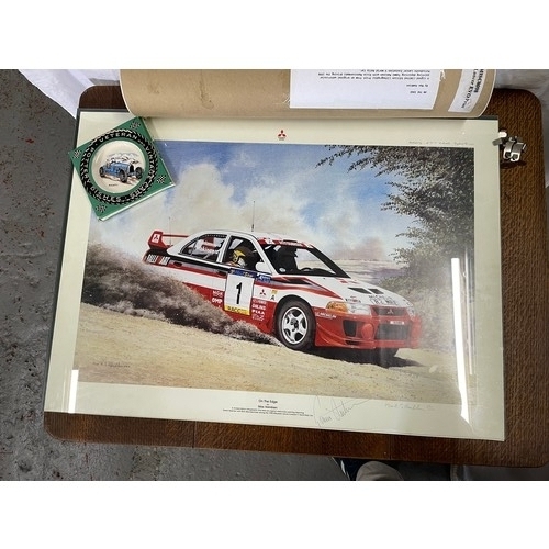 39 - Ltd Edition Lithograph Signed By Tommi Makinen (driver) & Max Hamblin (artist) 36/1000 With Vintage ... 