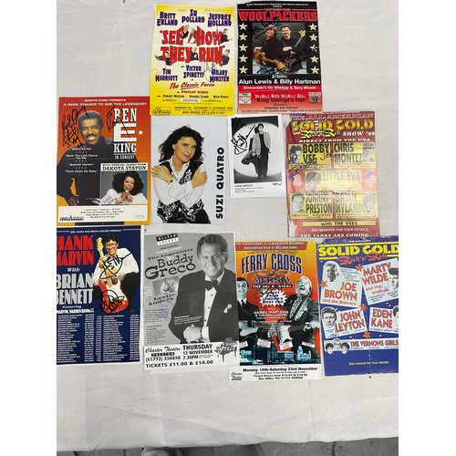 47 - Collection Of Authentic Autographs Inc Ben E King, & Hank Marvin Ephemera