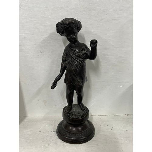 53 - Antique Bronze Of A Young Girl