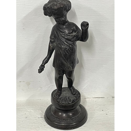 53 - Antique Bronze Of A Young Girl