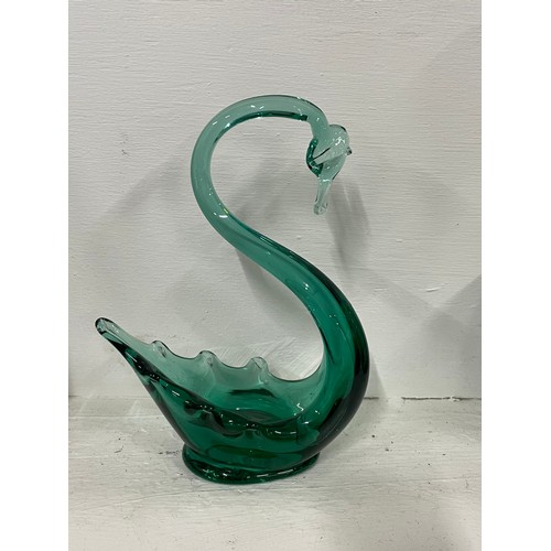 54 - Whitefriers Aqua Art Full Lead Crystal Swan