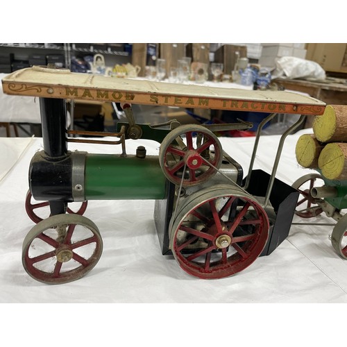 88 - Mamod  Steam Tractor Complete With Burner/Trailer And Rare To Find Logs