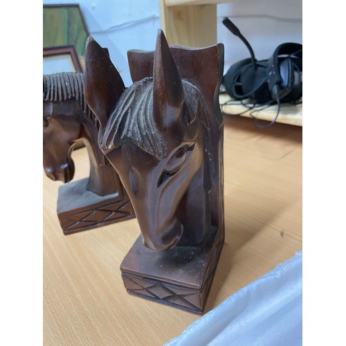 308 - Pair Of Horse Head Book Ends