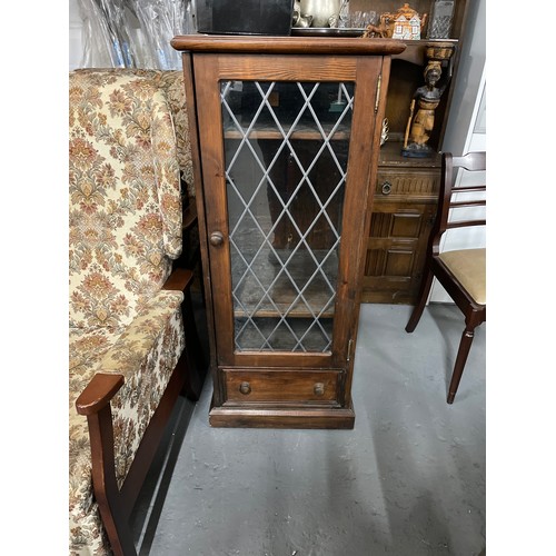 316 - Glass Fronted Pine Display cabinet