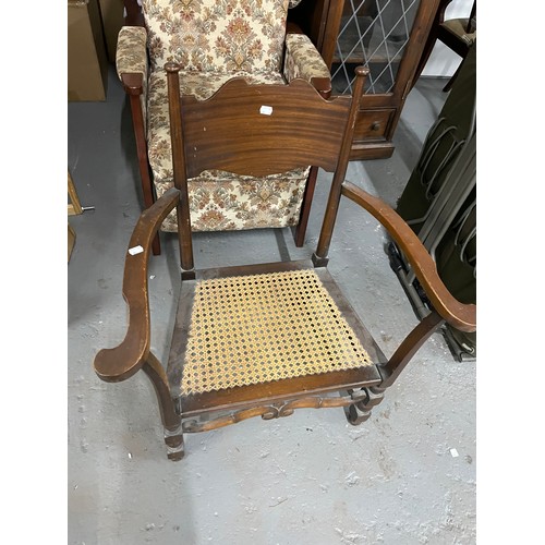 317 - Cane Bottom Hall Chair