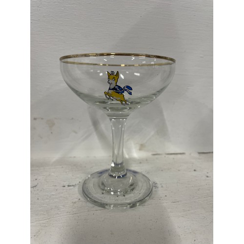 45 - Set Of 6 Original 1960's Babycham Glasses