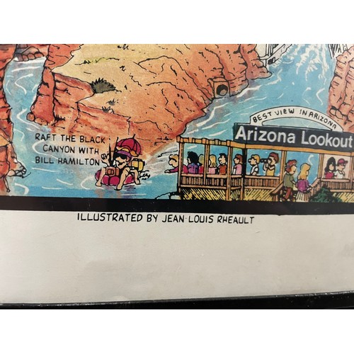 18 - Large Vintage Comic Strip Map Of Las Vegas By jean Louis Rheault