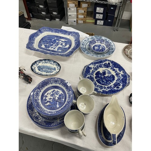 68 - Quantity Of Willow Pattern Blue & White