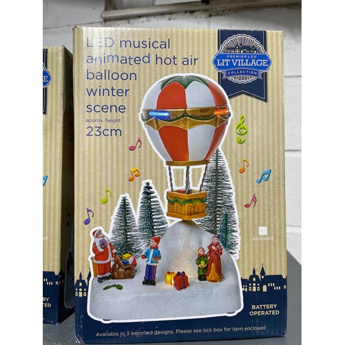 115 - LED Musical 23cm Animated Hot Air Balloon