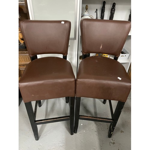 266 - 2 Leather Bar Chairs