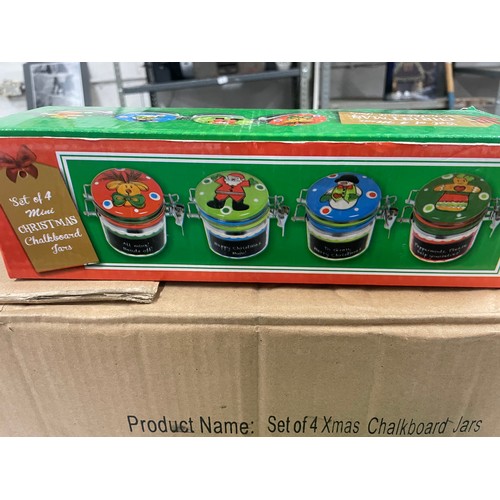 107 - 1 Box Of 15 Christmas Chalkboard Jars 15 x 4 pk