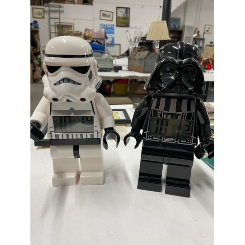 2 - Star Wars Storm Trooper & Darth Vader Alarm Clock Characters