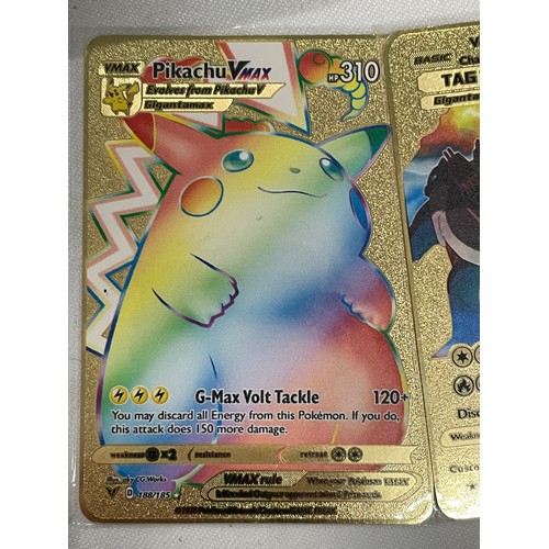 6 - 3 x Special Edition Collectors Gold Metal Pokemon Trading Cards