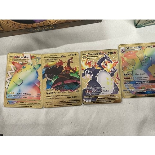 6 - 3 x Special Edition Collectors Gold Metal Pokemon Trading Cards