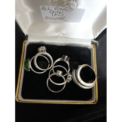 19 - Selection Od 925 Rings Size L-R