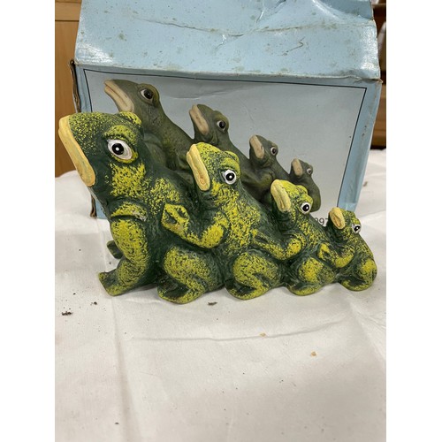 193 - Set Of Boxed Pot Frogs