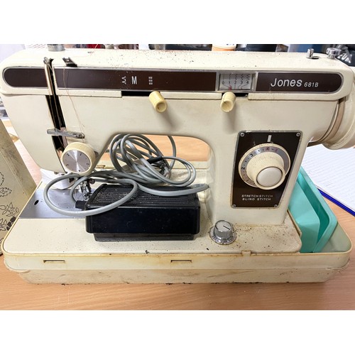 208 - Vintage Jones 681B Sewing Machine & Case