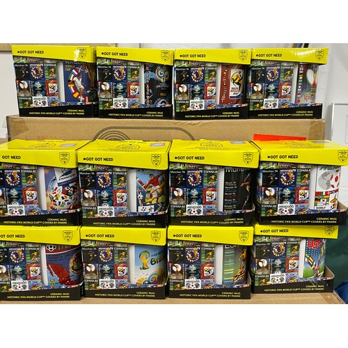 214 - 5 Boxes Of 24 Official Panini World Cup Mug Sets 1974-2014