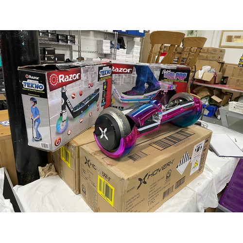 219 - 2 x Razor Electric Scooters & 3 Hoverboards All Customer Returns A/F