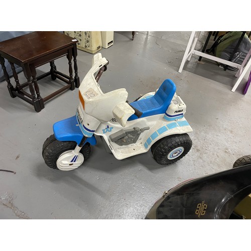 242 - Kids Electric Police Trike No Charger A/F