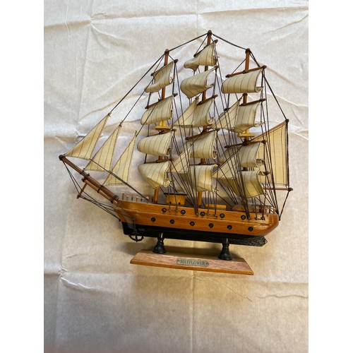 22 - Vintage Wooden Model Of The Mayflower