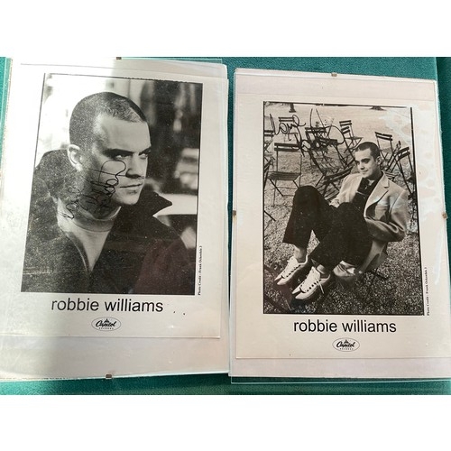 130 - 2 x Signed Robbie Williams Pictures